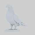 White Pigeon Sculpture Standing On White Base With Intricate Feather Details