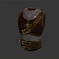 Medieval Style Metal Breastplate Armor With Decorative Patterns And Leather Straps 3d model