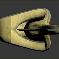 Decorative Knife Featuring Textured Metal Blade Golden Handle Dark Grip And Colorful Accents