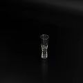 Transparent Shot Glass Placed On Black Surface With Gray Background Minimalist Style