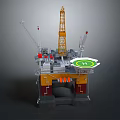 Industrial Offshore Drilling Platform Equipment With Crane And Drilling Tower Structure