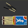 Open Household Essential Safety Matchbox With Colorful Sun Figure Illustration And Wooden Matches