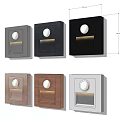 Different Color Square Socket Panels With Round Hole Design 3d model
