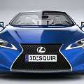 Blue Lexus Convertible Sports Car With Open Top And Luxurious Interior