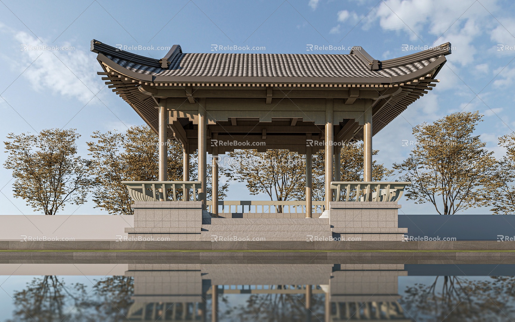 New Chinese style landscape pavilion courtyard pavilion gazebo pavilion 3d model