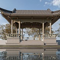 New Chinese style landscape pavilion courtyard pavilion gazebo pavilion 3d model