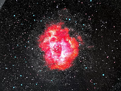 Vibrant Red Swirling Celestial Nebula With Scattered Stars In Space 3d model