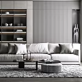 Modern Living Room Sofa Coffee Table Set With Soft Pillows And Decorative Rug