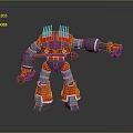 Futuristic Red Mechanical Robot With Silver Arms Legs And Metallic Body Standing Pose