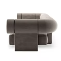 Modern Multi Seater Sofa With Curved Armrests And Plush Upholstery Design
