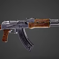 Classic AK Style Assault Rifle Featuring Wooden Stock Metal Magazine And Barrel
