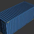 Blue Shipping Container Featuring Metal Structure Double Doors And Yellow Markers
