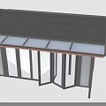 Modern Architectural Glass Structure With Metal Frame And Transparent Panel Design 3d model
