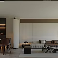 Modern Living And Dining Room Interior Design With Leather Sofa Dining Table And Pendant Lights