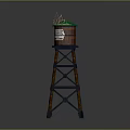 Finns Water Tower With Green Roof And Brown Metal Frame Structure