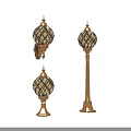 Elegant Brass Outdoor Lights With Lattice Shades Wall Mounted And Pole Standing Illuminated