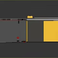 Yellow And Gray Industrial Machine With Red Arrow Ventilation Fan And Wheels