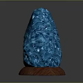 Blue Textured Decorative Crystal Stone Ornament With Wooden Base For Home Decoration