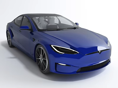 Blue Sedan Car With Modern Sleek Exterior Design And Stylish Front Headlights 3d model