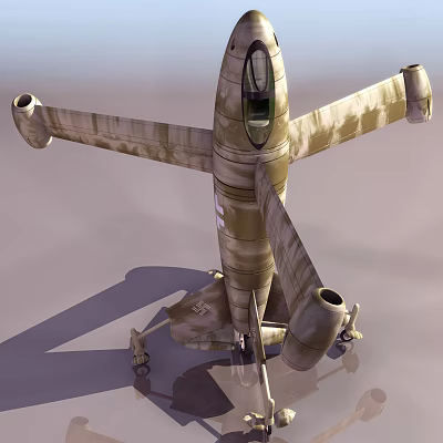 Camouflage Passenger Aircraft 3D Model Design With Fuselage And Wings View 3d model