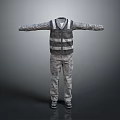 Durable Workwear Set With Reflective Vest And Cargo Pants For Daily Work Use