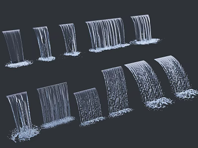 Garden Water Features With Multiple Waterfall Designs For Outdoor Decor 3d model