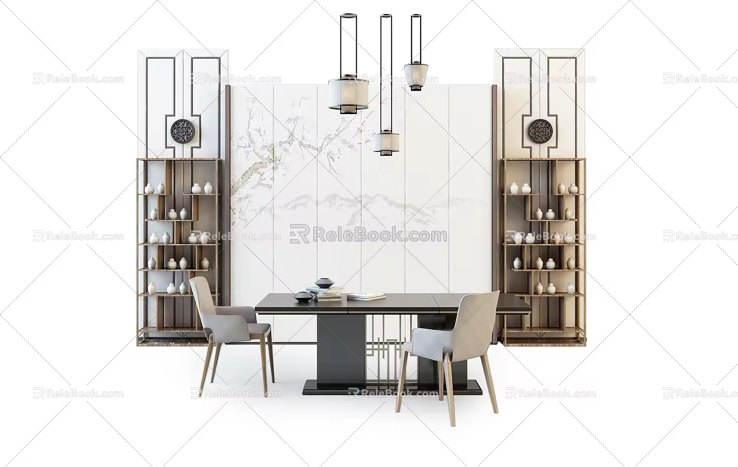Table and chair combination 3d model