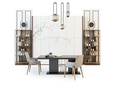 Table and chair combination model