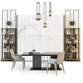 Table and chair combination 3d model