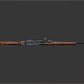 Vintage Bolt Action Rifle With Wooden Stock And Scope Detailed Design