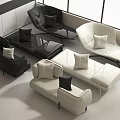 Modern Black and White Lounge Chairs with Soft Cushions in Bright Interior Design