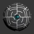 Innovative Sports Equipment Training Ball With Geometric Lines And Blue Glowing Dots