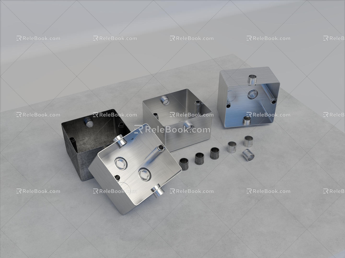 Embedded wire box industrial junction box distribution box wire box threading box connection box strong wire box hardware tool conduit metal box 3d model