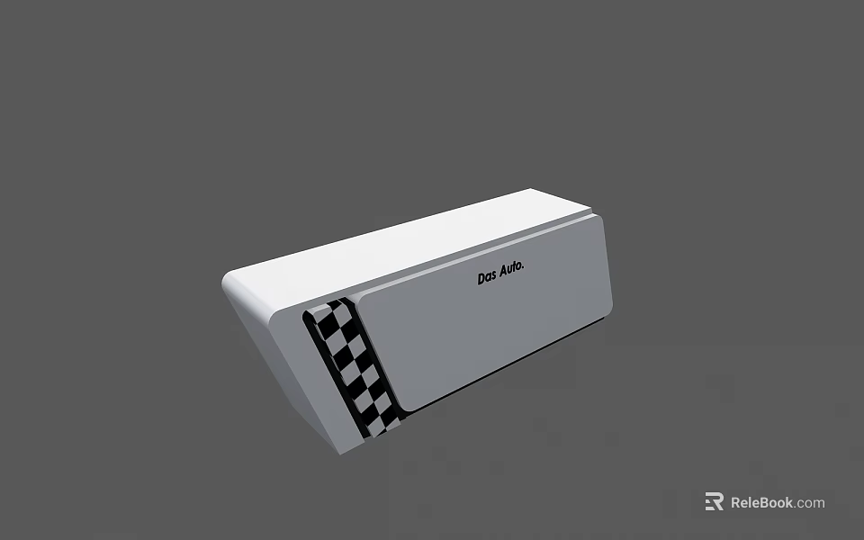 Stylish Modern White Reception Desk With Black And White Checkered Side Decoration 3d model 