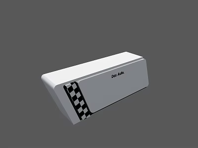Stylish Modern White Reception Desk With Black And White Checkered Side Decoration 3d model