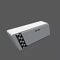 Stylish Modern White Reception Desk With Black And White Checkered Side Decoration