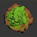 Floating Rocky Island Scenery With Lush Green Tree Grass And Small Rocks