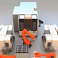 Industrial Equipment With Multiple Robotic Arms And Automated Machinery Systems