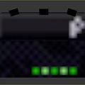 Wireless Router With Three Antennas Checkered Surface Green Lights And White Logo