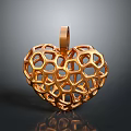 Unique Stylish Golden Heart Shaped Hollow Design Pendant Fashion Accessory