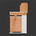 Wooden Study Desk With Shelf Unit Drawer Storage And Modern Stable Design