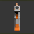 Futuristic Orange And White Blaster With Sleek Modern Design And Ergonomic Grip