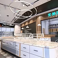 SOMISS Dessert Shop Modern Interior Design With Marble Counter Wooden Decor And Signage