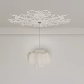 Elegant Decorative White Carved Pattern Ceiling Design With Central Medallion 3d model
