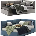 Modern Upholstered Bed Designs With Colorful Pillows And Soft Blanket Layers