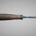 High Quality Hardware Tool With Wooden Handle And Sharp Metal Blade 3d model