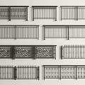 Black Metal Fence Railings With Horizontal Vertical Bars And Decorative Patterns