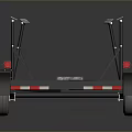 Black Metal Utility Trailer Frame With Wooden Base And Support Stands