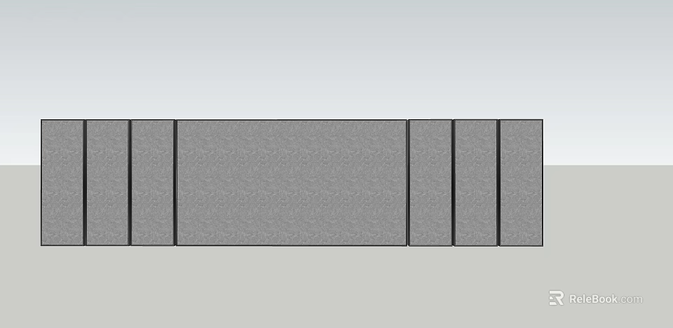 Modern Feature Wall Design With Gray Stone Panels And Segmented Structure 3d model 