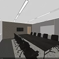 Simple Modern Bright Spacious Conference Room Design With Long Meeting Table And Comfortable Office Chairs